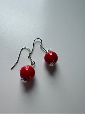 ❤️‍🔥3/10$❤️‍🔥Red Bead Drop Earrings